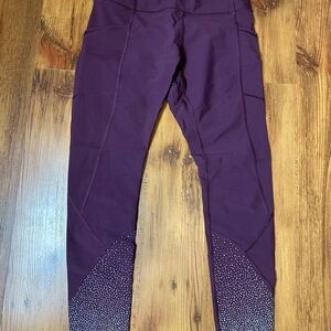 Lululemon Purple Leggings with Sparkle Detail